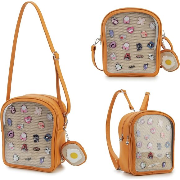 Toast Shaped Ita Bag for Women with Pin Display Inserts and Adjustable Straps - Picture 5 of 9